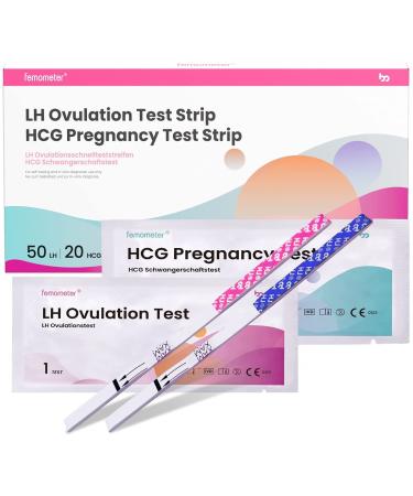 Femometer 50 Ovulation Test Strips and 20 Pregnancy Test Strips Sensitive Fertility Predictor Kit LH Testing Sticks Record Accurate Results with Femometer App (50LH+20HCG) Lh50hcg20 - Buy Online on GoSupps.com