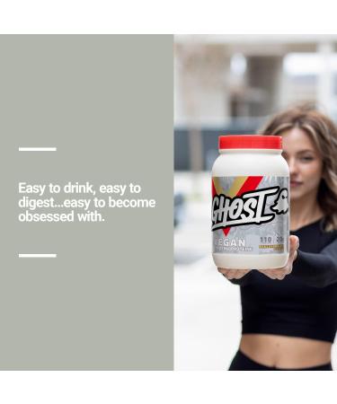 GHOST Vegan Protein Powder - 2lb 20g of Protein - Plant-Based Pea & Organic Pumpkin Protein - Post Workout & Nutrition Shakes Smoothies & Baking - Soy & Gluten-Free (Pancake Batter) - Buy Online on GoSupps.com