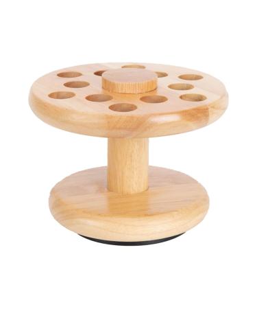 Rubber Wood Rotating Storage Rack Hairdressing Scissors and Comb Organizer Multi-Purpose Storage Rack for Home Salon Use