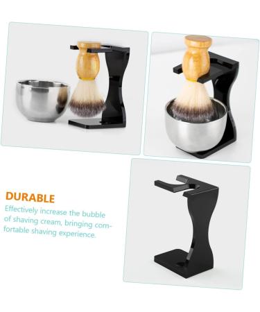 Hemoton Men's Shaving Set - 2 Sets Black Acrylic Brush Holder & Bowl | Grooming Supplies for Men - Buy Online on GoSupps.com