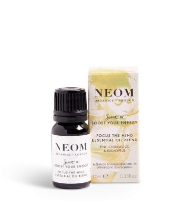 NEOM - Focus The Mind Essential Oil Blend 10ml | Pine Cedarwood & Eucalyptus | Scent to Boost Your Energy Range