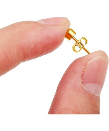 Yaomiao 20 Pairs Stainless Steel Piercing Earrings - Gold Studs for Ear, Nose, Navel - Anti-Sensitive and Rustproof for Salon and Home Use - Buy Online on GoSupps.com
