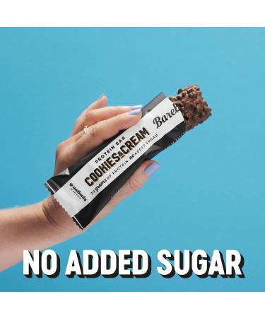 Barebells Cookies & Cream High Protein and Low Carb Bar - 12 x 55g (1 94 oz) Low Sugar Snack Protein Bar with 20g protein - Buy Online on GoSupps.com