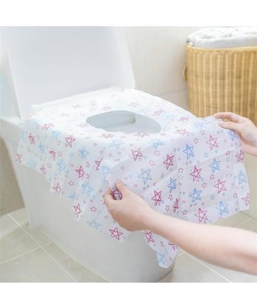 KNOKR 10Pcs Non-Woven Toilet Seat Simple Disposable Paper Toilet Paper Pad Safe Clean Camping Travel Toilet Cushion Bathroom Supplies Toilet seat Cover 10Pcs star - Buy Online on GoSupps.com