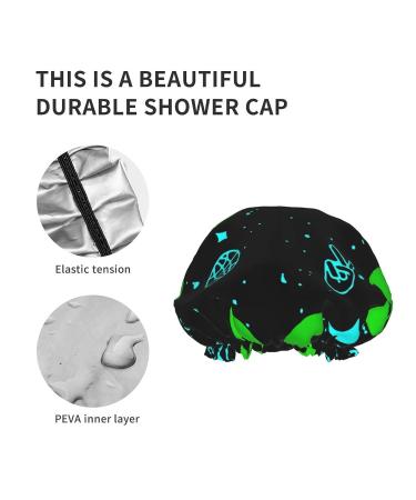 Women's Harajuku Punk Alien Waterproof Shower Cap - Reusable Stretch Hem Hair Hat - Buy Online on GoSupps.com