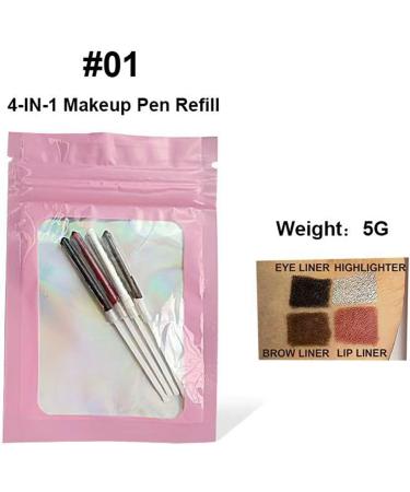 4 in 1 Makeup Pen Double-Ended Cosmetics 6.93 Inches Body with Ink Slim Casing with Grip Portable Lip Liner for Women Professional Beauty Stick for Ladies Multi Use Cosmetic Applicators 01 - Buy Online on GoSupps.com