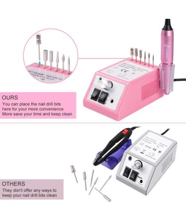 Subay Professional Electric Nail Drill Machine - Manicure Pedicure Kit with Sanding Bands (Pink) - Buy Online on GoSupps.com