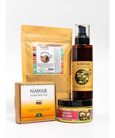 100% natural shea and beeswax chebe butter -NAWAR- 100 g intensive leave-in treatment against breakage of frizzy hair helps maintain length promotes growth - Buy Online on GoSupps.com