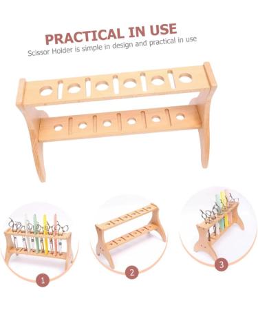 Solid Wood Stand Organizer Hair Stylist Shear Holder Professional Comb Salon Tools Holder Hair Cutting Tool Holder Siccors Scissor Holder Barber Portable Wooden Decorate - Buy Online on GoSupps.com