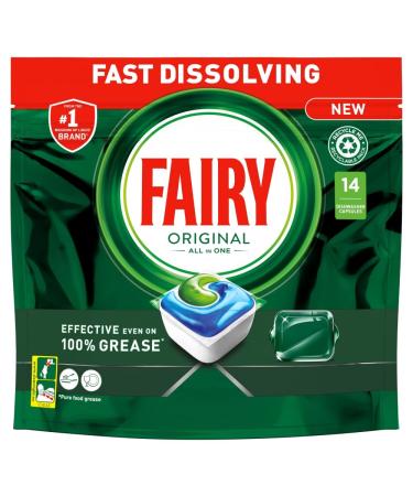 Fairy Original All In One Fast-Dissolving Dishwasher Tablets - 14 Washes