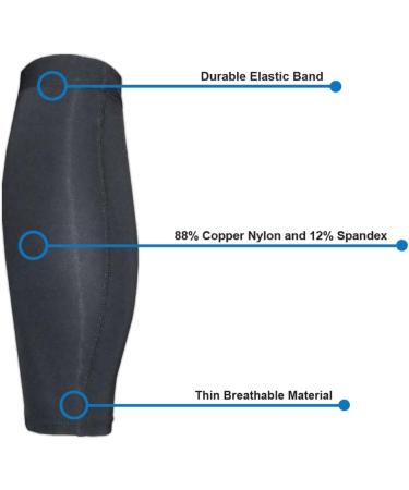 Rehabilitation Advantage Copper Infused Calf & Shin Compression Sleeves - Large Pair for Enhanced Recovery & Support - Buy Online on GoSupps.com