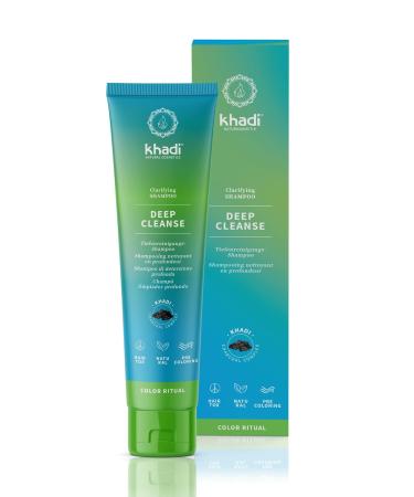 KHADI DEEP CLEANSE Ayurvedic Clarifying Shampoo | 5 oz | Intensive clarifying deep cleansing of hair and scalp | 100% natural silicone sulfate & paraben-free | Certified natural cosmetics