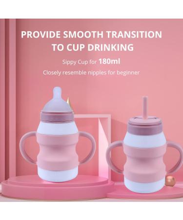 YRHH Toddler Sippy Cups with Straws-Spill Proof Silicone Transition Straw Sippy Cup for 6+ Months Baby  6 Ounce (Pink) - Buy Online on GoSupps.com