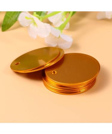Milists 25 Pack Aluminum Alloy Round Blank Tags for Pets - DIY Dog Traction Rope Accessories - Yellow 5cm (1.4in) - Buy Online on GoSupps.com