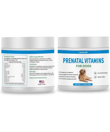 Prenatal Vitamins for Dogs - Aids Healthy Gestation Puppy Development & Milk Production - Packed with Folic Acid Calcium Iron & Key Vitamins - Ideal for Pregnant and Nursing Canines - Buy Online on GoSupps.com