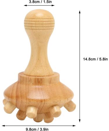 Wooden Octopus Massager - Handheld Stress Relief & Wooden Therapy for Back Neck and Shoulders - Reduces Cellulite - Buy Online on GoSupps.com