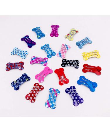 Pet Show Cute Small Bone Snap Hair Clips - Pack of 20, Random Colors | Pet Grooming Accessories for Dogs, Cats, Puppies - Buy Online on GoSupps.com