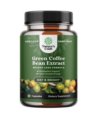 Green Coffee Bean Extract for Weight Loss Dietary Supplement Maximum Strength Vitamins No. 1 Antioxidant Increase Energy Boost Metabolism Control Hunger for Women and Men