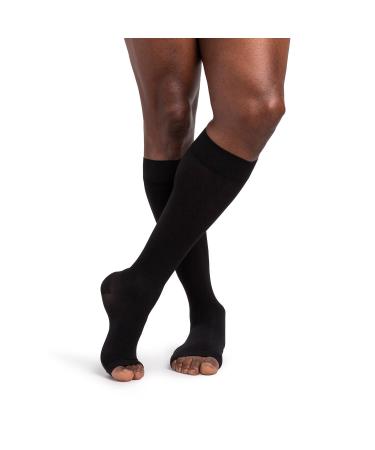 DYNAVEN by Sigvaris Women's Compression Calf-High Socks 20-30mmHg - Open Toe Design for Daily Comfort & Support