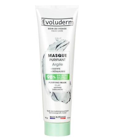 Evoluderm EVOLUDERM - Purifying Clay Mask - 150 ml - 98% Natural Origin - Vegan - Made in France