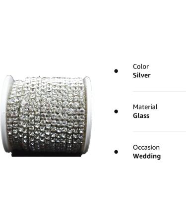 10 Yard Clear Rhinestone Close Chain Trim - 3.5mm Crystal Sewing Craft - Silver Color - Buy Online on GoSupps.com