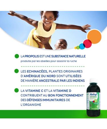 Alvityl - Immune Defense Syrup - Echinaceae Propolis Vitamins C & D - From 3 years old - 240 ml - Buy Online on GoSupps.com
