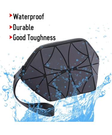 Shiny Geometric Striped Cosmetic Bags - Portable Waterproof Makeup Organizers for Travel | International Shipping Available - Buy Online on GoSupps.com