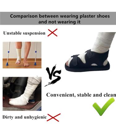 Post Op Shoe - Adjustable Recovery Plaster Shoe with Waterproof Leg Cast Cover | Unisex Lightweight Easy to Wear Black (M - Buy Online on GoSupps.com
