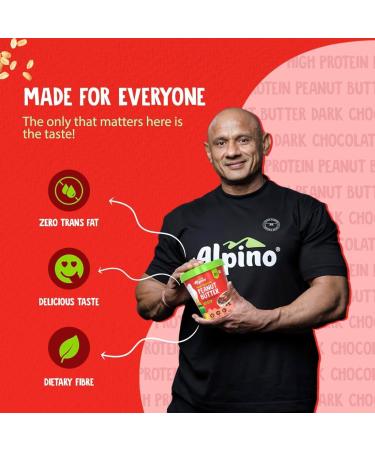 ALPI NO High Protein Dark Chocolate Peanut Butter Smooth 500g - Roasted Peanuts Dark Chocolate Whey Protein & Pea Protein 30g Protein Gluten Free - High Protein Peanut Butter Creamy - Buy Online on GoSupps.com