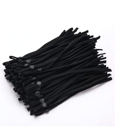 Hollosport 80PCS Extra Long Adjustable Elastic String for Face Masks 1/4 x 6 Inch, Soft Black Elastic Cord Ear Loops Straps Bands Ropes with Buckle Adjuster Lock for Craft Sewing 6.0 Inch x 80Pcs Black - Buy Online on GoSupps.com