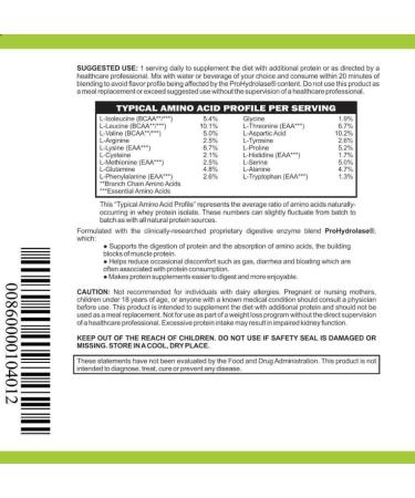 Low FODMAP Elemental Diet Protein Powder | IBS & SIBO Support | Keto Paleo Gluten-Free Whey Isolate | ProHydrolase Digestive Enzymes | All-Natural Vanilla - Buy Online on GoSupps.com