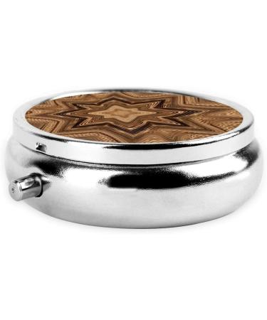 Bohemian Yellow Portable Metal Pill Box - Round Mini 3-Compartment Travel-Friendly Design for Small Pills - Buy Online on GoSupps.com