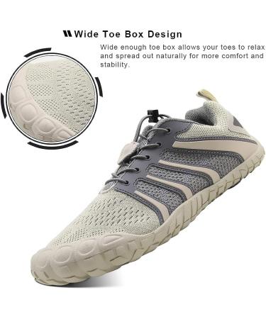 Oranginer Men's Barefoot Shoes - Minimalist Cross Training Shoes for Men - Big Toe Box - Size 6.5, Beige - Buy Online on GoSupps.com