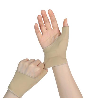 Thumb Wrist Brace Compression Sleeve for Arthritis Pain Relief Tendonitis Protector Support Soft Elastic Fabric Thumb Splint Glove Liner for Women and Men -Fits Both Hands-(M)(1 pair) Medium