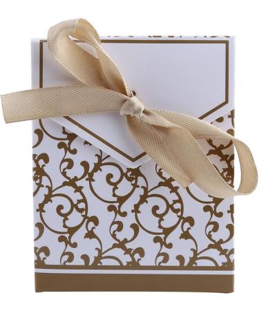 QANYEGN 10PCS Elegant Wedding Candy Bags 2 Colors Paper Bags with Ribbon Gift Bags for Party Favors and Gifts(Golden) - Buy Online on GoSupps.com