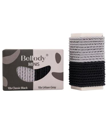 Bellody Minis - Small Mini Hair tie for stylish braided hairstyles & small braids (20 pieces - black/gray) - Women's hair ties in different colors - Buy Online on GoSupps.com