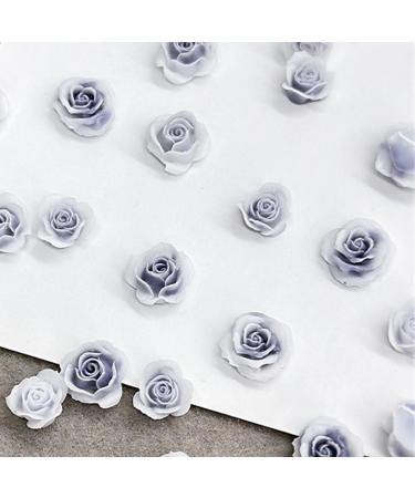 50Pcs 3D Flower Set 3D Supplies Round Nails Tips Accessories For Women Acrylic