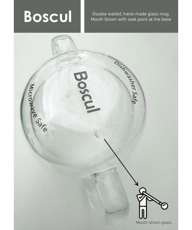 Boscul 350ml Double Walled Glass Mug | Two Handled Lightweight Cup for Elderly & Disabled | Drinking Aid for Arthritis, Dementia & Limited Mobility - Buy Online on GoSupps.com