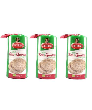 Italian Gourmet E.R. Curtiriso Rice and Quinoa Set of 3 crispy organic rice cakes 130 g of rice and quinoa