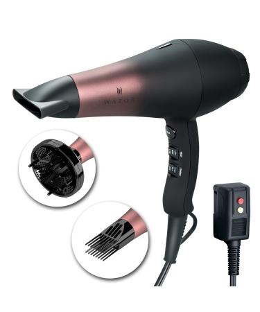Salon Professional Hair Dryer with Ceramic Tourmaline Ionic & Powerful Blow Dryer Far Infrared Hair Dryer Contains 3 Heat&2 Speed 1Cool Button Setting 3 Blow Dry Attachment Like Diffuser for Hair Styling AC Motor 1875W