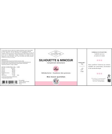 Silhouette & Slimming Capsules - Multi-Plant Capsules Concentrated with Active Ingredients - MY COSMETIK - Small Pill Box - 120 Capsules - Buy Online on GoSupps.com