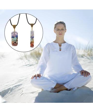 NEWHOMESTYLE 7 Chakra Healing Crystal Stones Necklace Spiritual Gemstone Pendant with Adjustable Cord for Meditation (2.36 x 0.7 inch) - Buy Online on GoSupps.com
