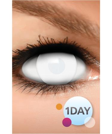 FUNZERA Dead Zombie Halloween Contact Lenses - White Non-Prescription Pack of 2 for Cosplay & Carnival - Buy Online on GoSupps.com