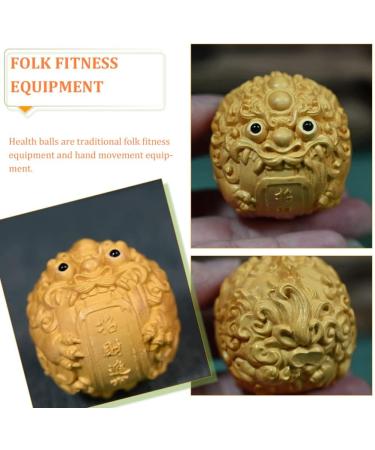 Warmhm Kylin Statue - Handcrafted Peach Wood Bagua Feng Shui Decor Baoding Balls & Fitness Tools - Buy Online on GoSupps.com
