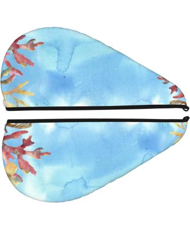 Sea and Fish Microfiber Hair Towel - Super Absorbent Coral Velvet Wrap for Long Curly & Thick Hair - Quick Drying Cap for Women - Buy Online on GoSupps.com