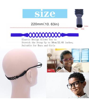 Buy Children's Glasses Band | Non-Slip Silicone Straps for Boys & Girls | Elastic Sports Glasses Holder in Black/Blue - Buy Online on GoSupps.com