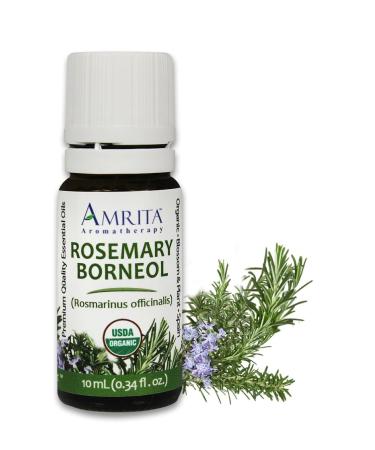 Organic Rosemary Borneol Essential Oil 100% Pure Undiluted Rosemarinus officinalis Therapeutic Grade Premium Quality Aromatherapy Oil Tested & Verified 10ML Rosemary 0.34 Fl Oz (Pack of 1)