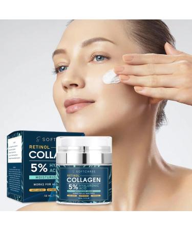 Collagen Face Moisturizer with Retinol & Niacinamide - Anti-Aging Botanical Stem Cell Cream for Day & Night Use - Buy Online on GoSupps.com