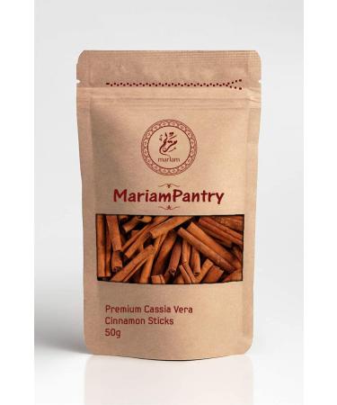 Premium Cassia Vera Cinnamon Sticks 50g - by MariamPantry in Resealable Kraft Bag Pouch