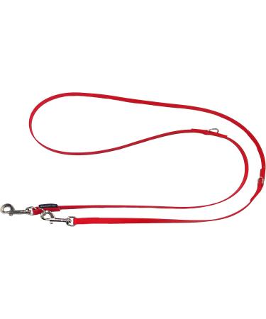 Biothane Dog Leash for Small & Large Dogs - Adjustable 2m to 5m with Silver Hook - 13mm & 16mm Widths - Red Color - Buy Online on GoSupps.com